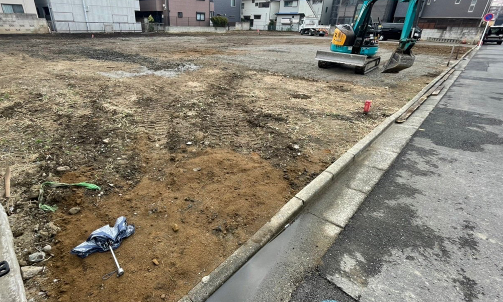 神奈川県川崎市宮前区小杉御殿町　解体後の砕石舗装工事